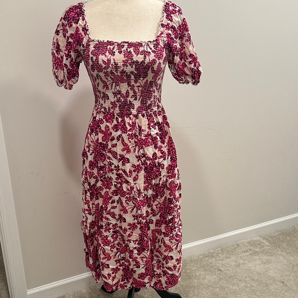 Old Navy Pink Floral Midi Dress